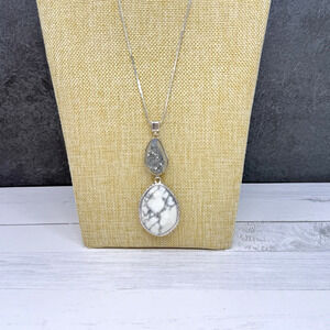 Silpada Two To Tango N2922 Sterling Silver Druzy Magnesite Necklace